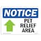 Signmission OSHA Notice Sign, 18" Height, Aluminum, Pet Relief Area (Up Arrow) Sign With Symbol, Landscape OS-NS-A-1824-L-17240 - alternate 1